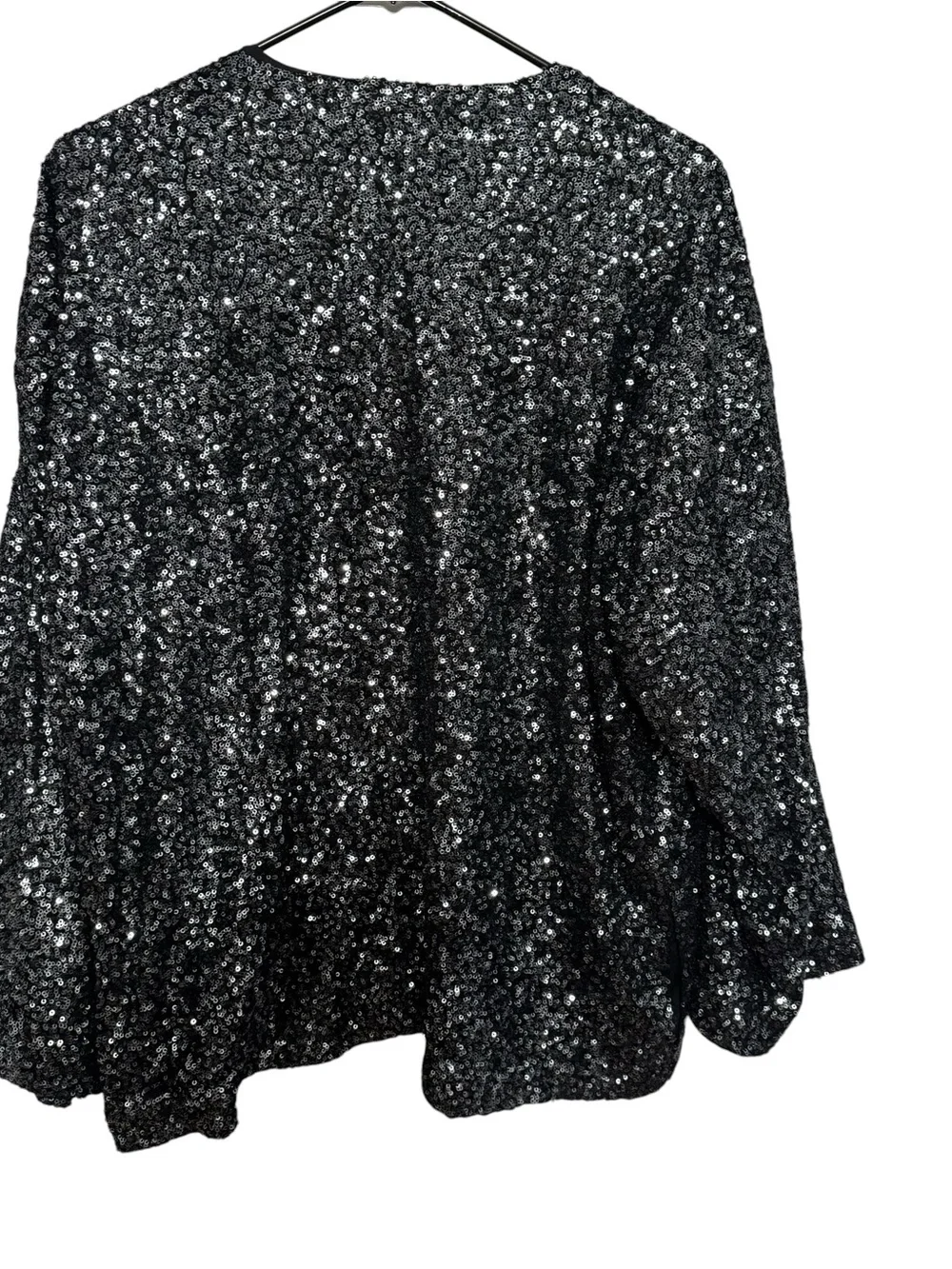 GAP Black Sequin Open-Front Blazer